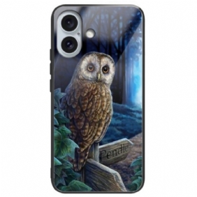 Hoesje iPhone 16 Plus Uil Gehard Glas