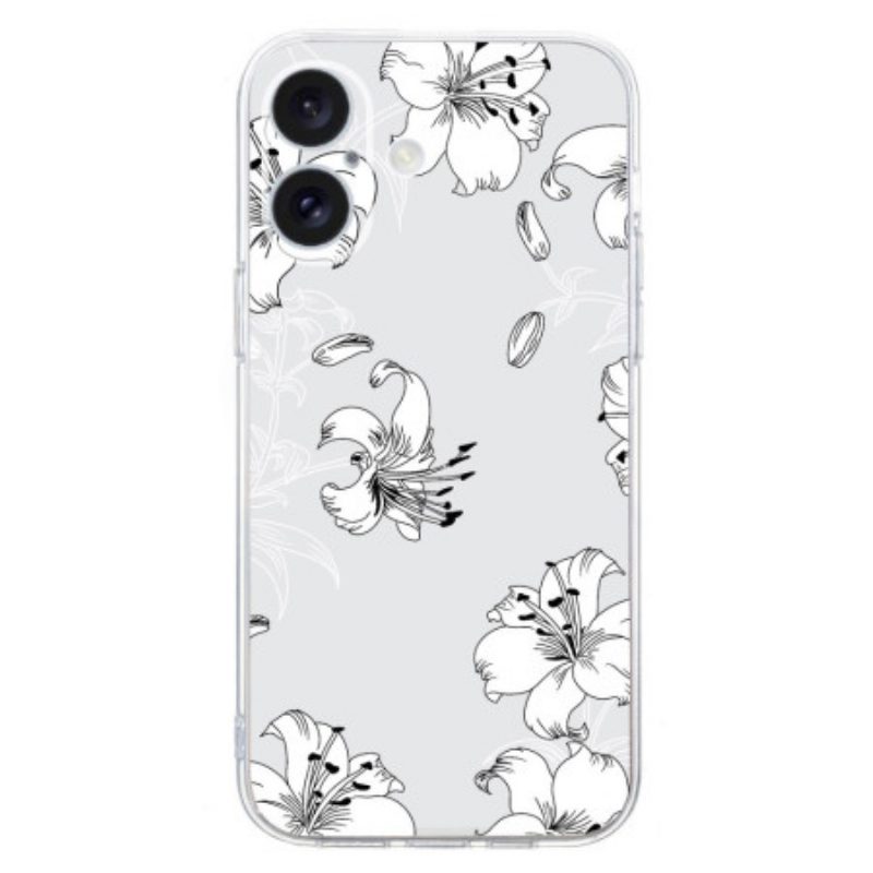 Hoesje iPhone 16 Plus Witte Bloemen