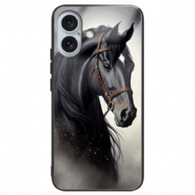 Hoesje Voor iPhone 16 Plus Paard Van Gehard Glas