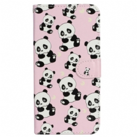 Leren Hoesje iPhone 16 Plus Lanyard Panda's Bescherming Hoesje