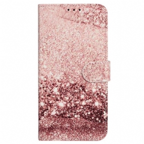 Leren Hoesje iPhone 16 Plus Roze Marmerpatroon