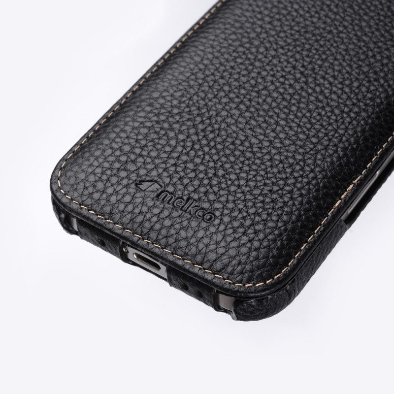 Leren Hoesje Voor iPhone 16 Plus Melkco Verticale Klep