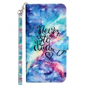 Leren Hoesje Voor iPhone 16 Plus Never Stop-riem