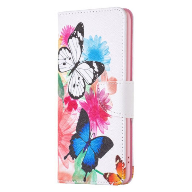 Leren Hoesje Voor iPhone 16 Plus Twee Vlinders