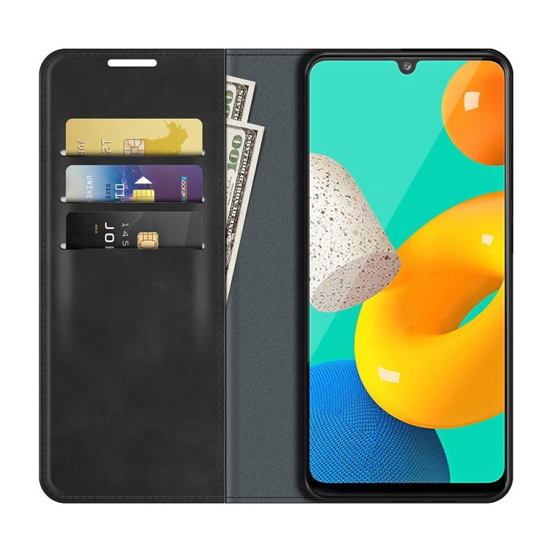 Bescherming Hoesje voor Samsung Galaxy M32 Folio-hoesje Stijl Lederen Ontwerp