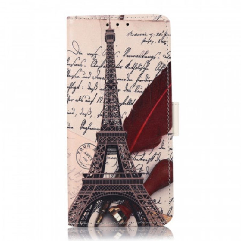 Flip Case voor Samsung Galaxy M32 Dichters Eiffeltoren