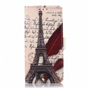 Flip Case voor Samsung Galaxy M32 Dichters Eiffeltoren