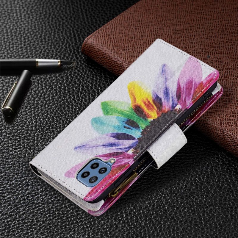 Folio-hoesje voor Samsung Galaxy M32 Bloemzak Met Ritssluiting