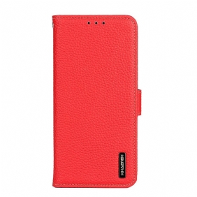 Folio-hoesje voor Samsung Galaxy M32 Echt Litchi-leer Khazneh Rfid