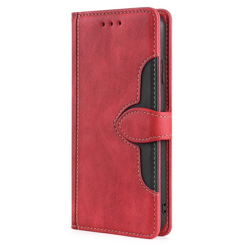 Folio-hoesje voor Samsung Galaxy M32 Imitatieleer Bicolor Stijlvol