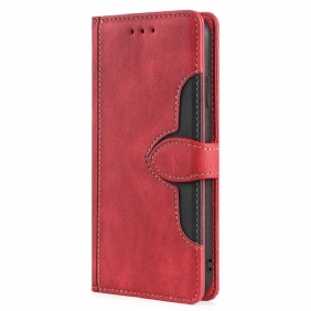 Folio-hoesje voor Samsung Galaxy M32 Imitatieleer Bicolor Stijlvol