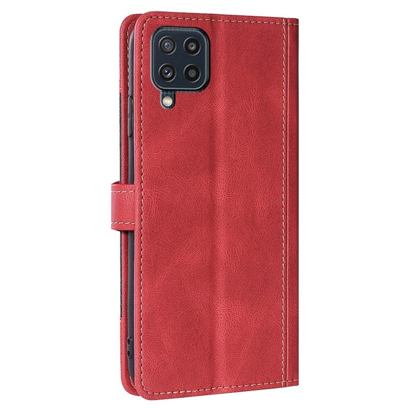 Folio-hoesje voor Samsung Galaxy M32 Imitatieleer Bicolor Stijlvol