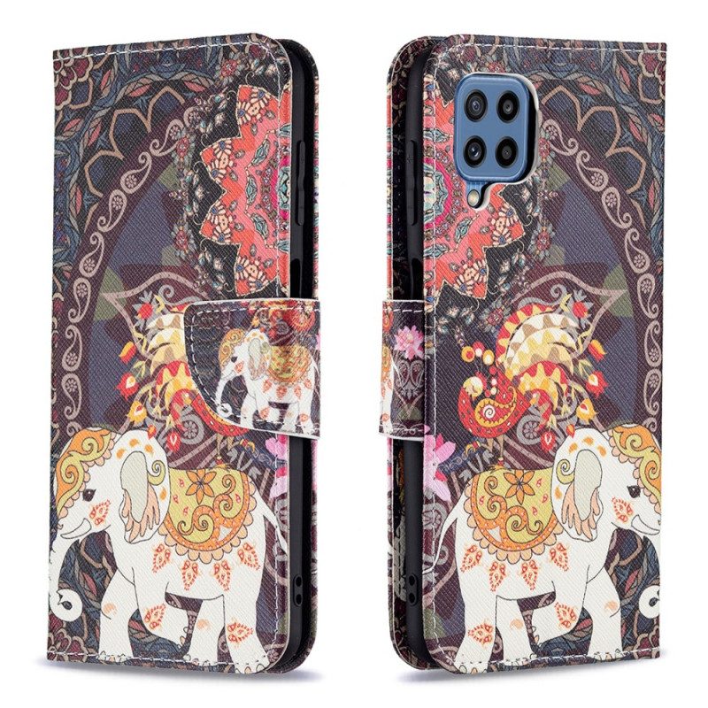 Folio-hoesje voor Samsung Galaxy M32 Indische Olifant