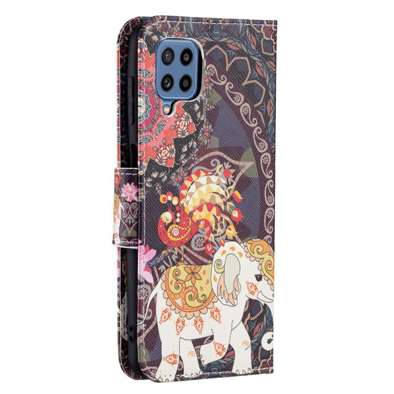 Folio-hoesje voor Samsung Galaxy M32 Indische Olifant