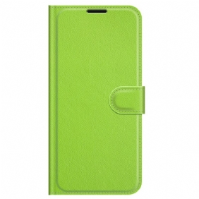 Folio-hoesje voor Samsung Galaxy M32 Klassiek Litchi-leereffect