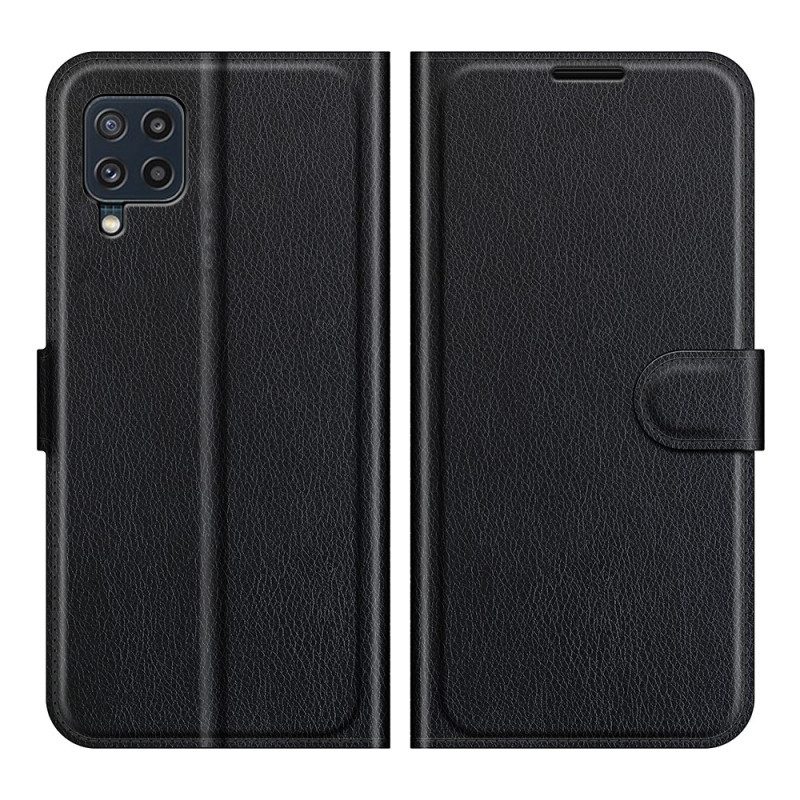 Folio-hoesje voor Samsung Galaxy M32 Klassiek Litchi-leereffect