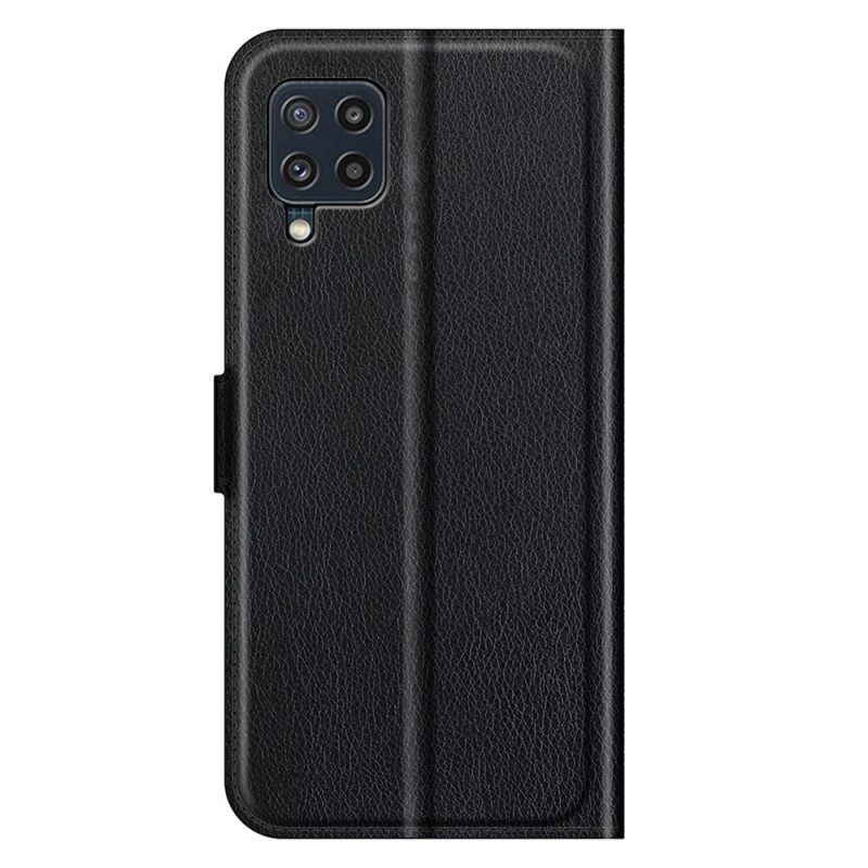 Folio-hoesje voor Samsung Galaxy M32 Klassiek Litchi-leereffect