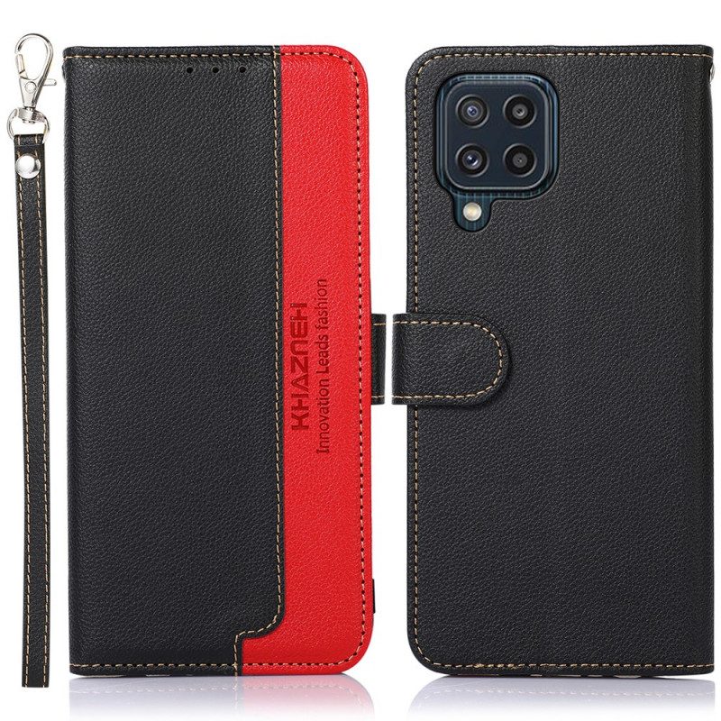 Folio-hoesje voor Samsung Galaxy M32 Lychee-stijl Rfid Khazneh