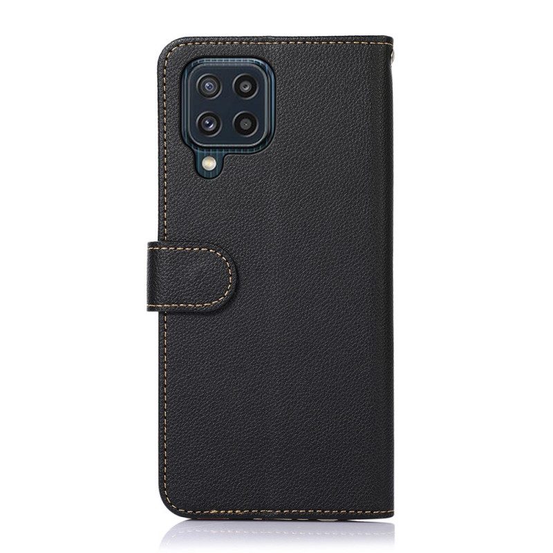 Folio-hoesje voor Samsung Galaxy M32 Lychee-stijl Rfid Khazneh