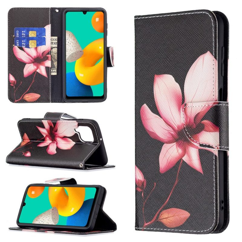 Folio-hoesje voor Samsung Galaxy M32 Roze Bloem