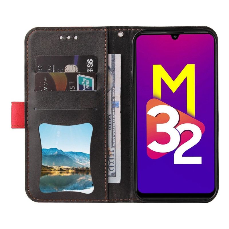 Folio-hoesje voor Samsung Galaxy M32 Twee Toon