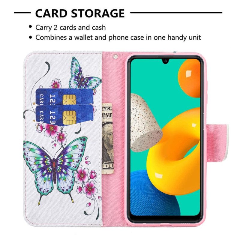 Folio-hoesje voor Samsung Galaxy M32 Vlinders Koningen