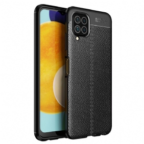 Hoesje voor Samsung Galaxy M32 Dubbellijnig Litchi-leereffect