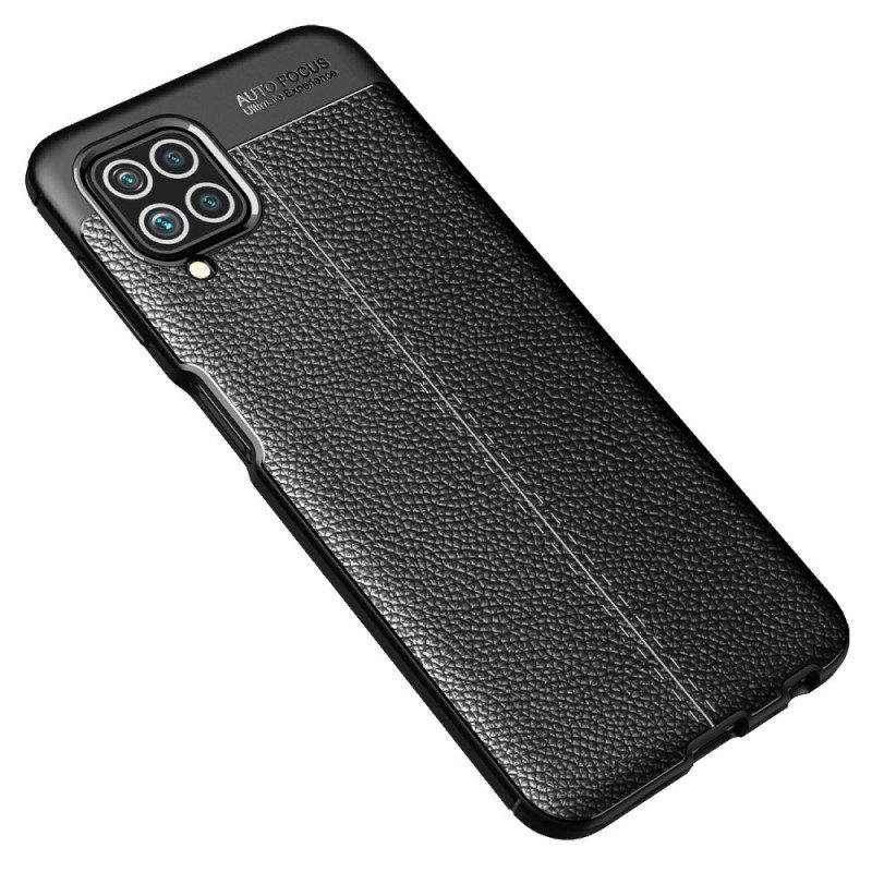 Hoesje voor Samsung Galaxy M32 Dubbellijnig Litchi-leereffect