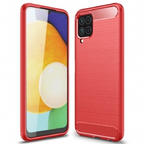 Hoesje voor Samsung Galaxy M32 Geborstelde Koolstofvezel