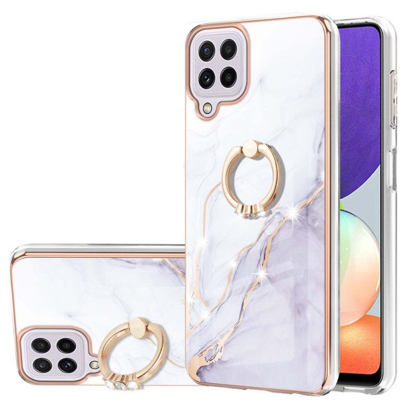 Hoesje voor Samsung Galaxy M32 Marmer Met Ringsteun