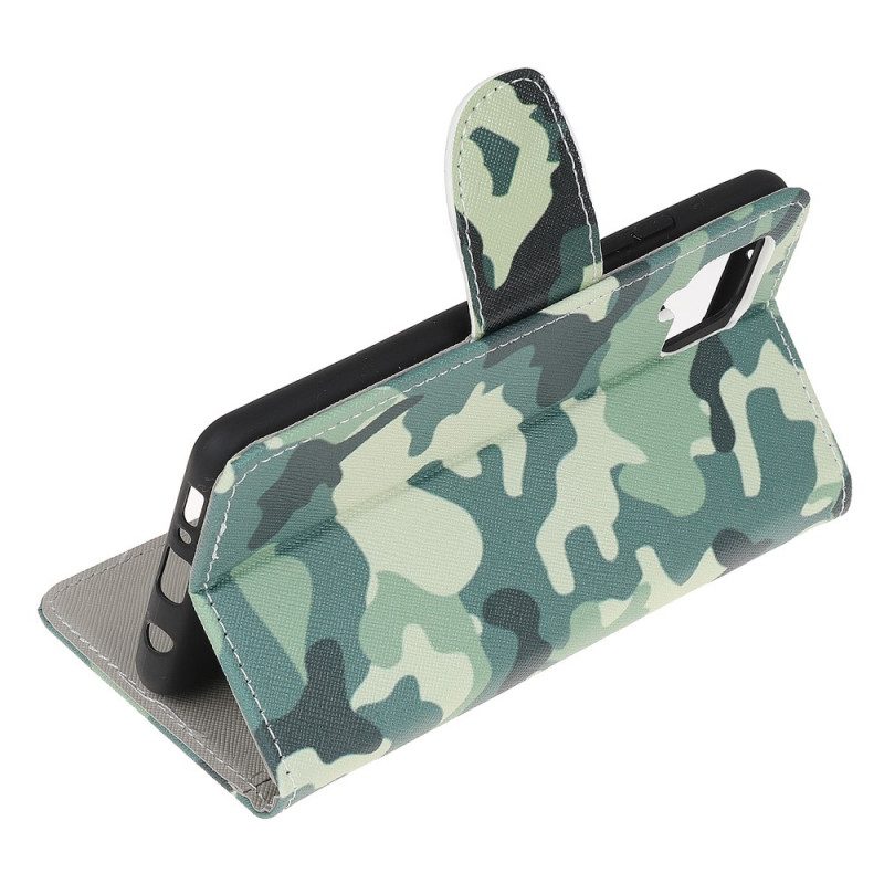 Leren Hoesje voor Samsung Galaxy M32 Militaire Camouflage