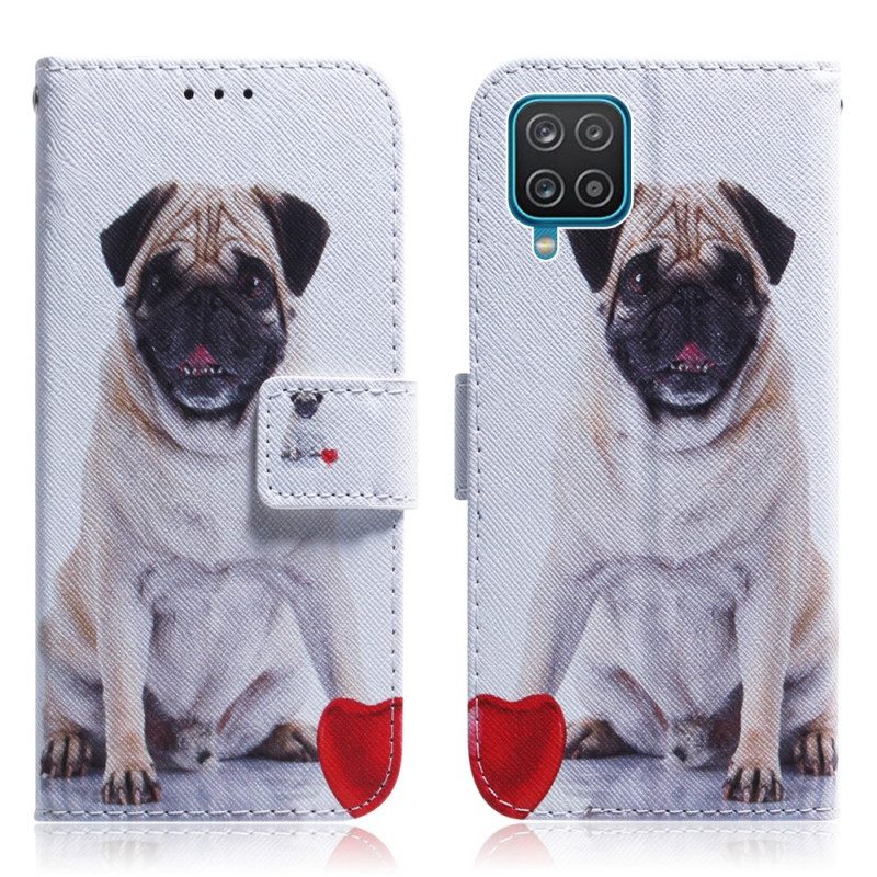 Leren Hoesje voor Samsung Galaxy M32 Mops Hond