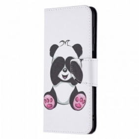 Leren Hoesje voor Samsung Galaxy M32 Panda-plezier