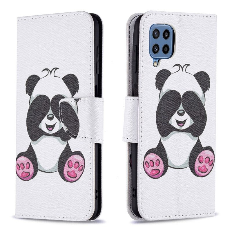 Leren Hoesje voor Samsung Galaxy M32 Panda-plezier