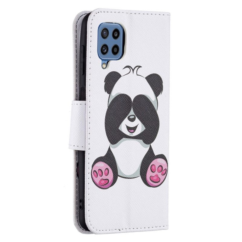 Leren Hoesje voor Samsung Galaxy M32 Panda-plezier