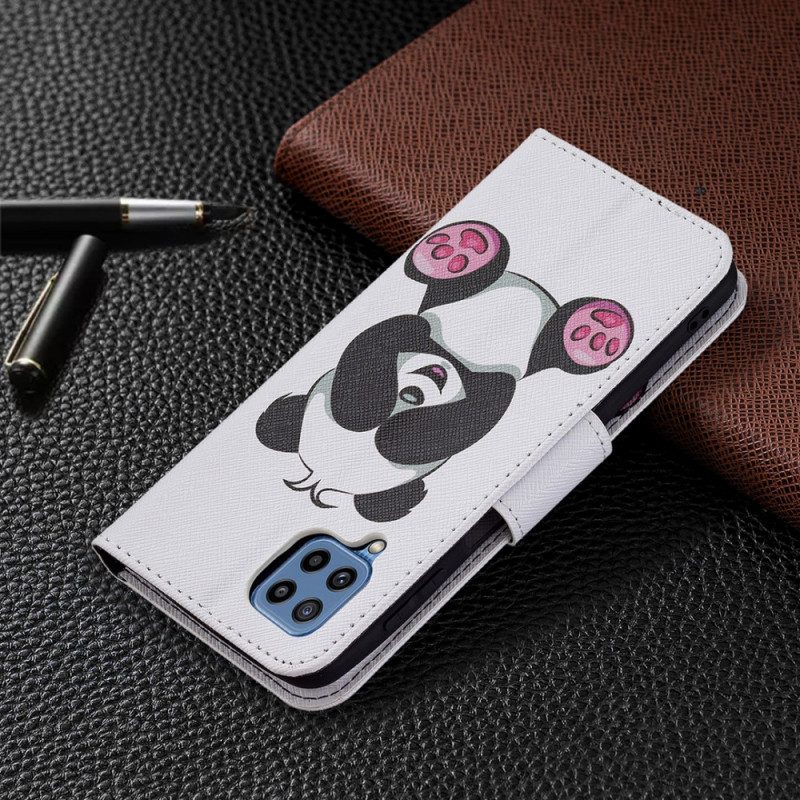 Leren Hoesje voor Samsung Galaxy M32 Panda-plezier