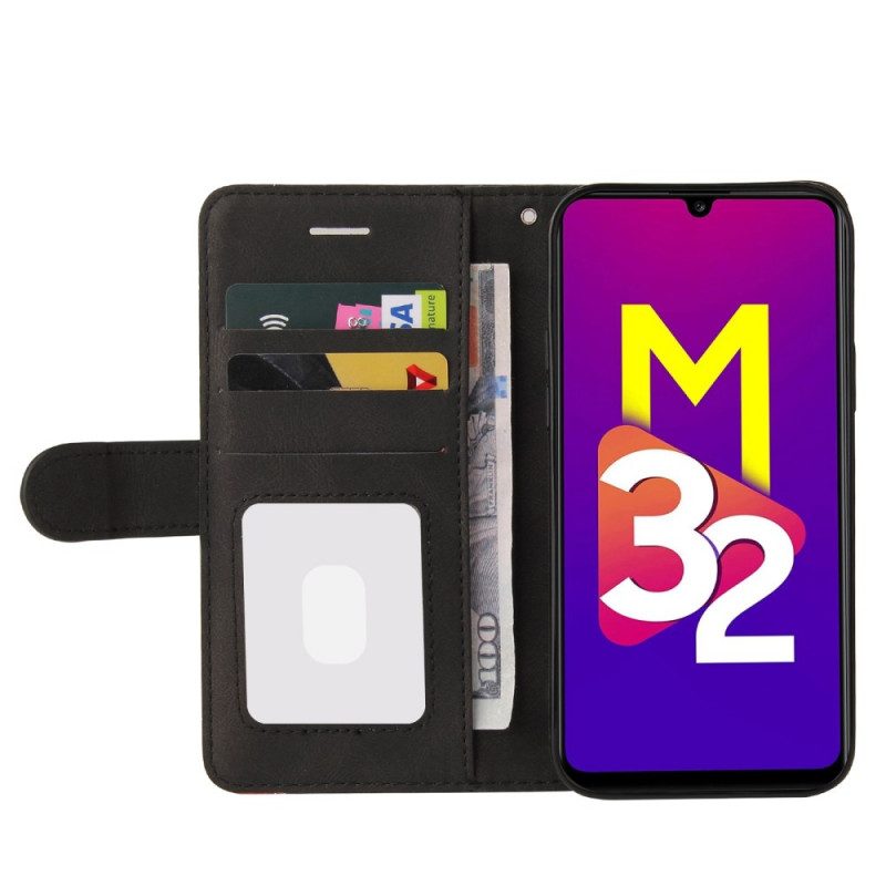 Leren Hoesje voor Samsung Galaxy M32 Twee Toon