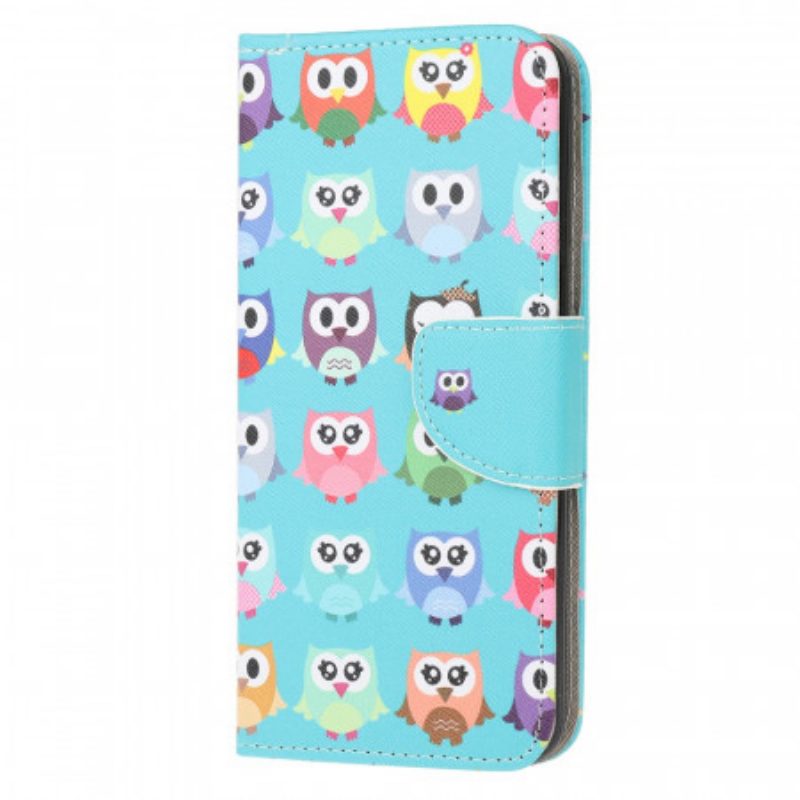 Leren Hoesje voor Samsung Galaxy M32 Uilen