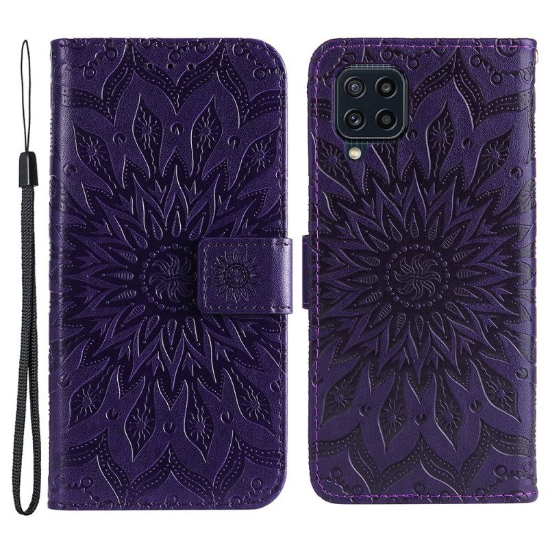 Leren Hoesje voor Samsung Galaxy M32 Zonnebloem