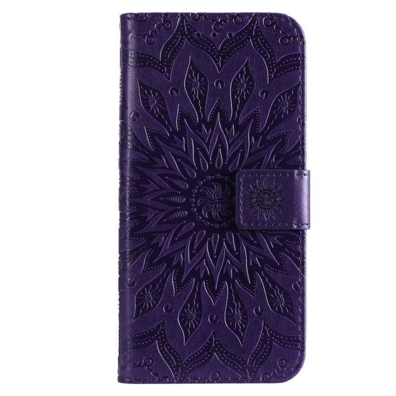 Leren Hoesje voor Samsung Galaxy M32 Zonnebloem