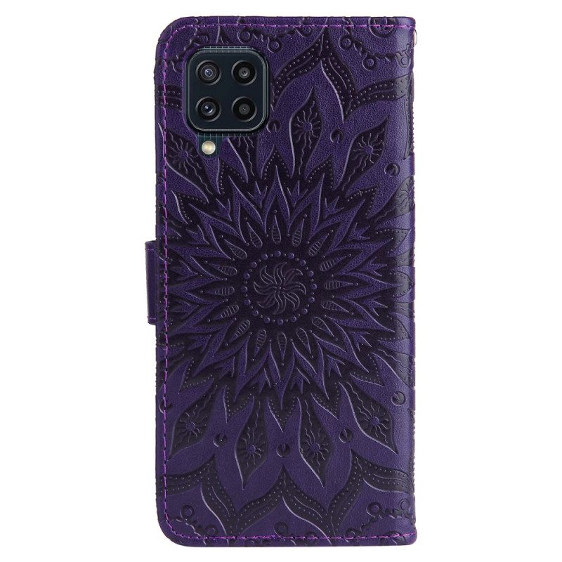 Leren Hoesje voor Samsung Galaxy M32 Zonnebloem