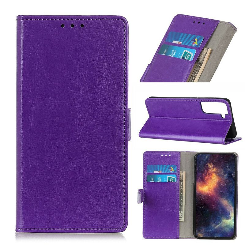 Flip Case voor Samsung Galaxy S21 Plus 5G Strak Glanzend Leereffect