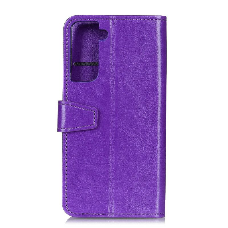 Flip Case voor Samsung Galaxy S21 Plus 5G Strak Glanzend Leereffect