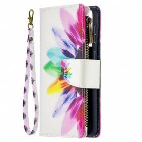 Folio-hoesje voor Samsung Galaxy S21 Plus 5G Aquarel Bloem Zakje Met Ritssluiting