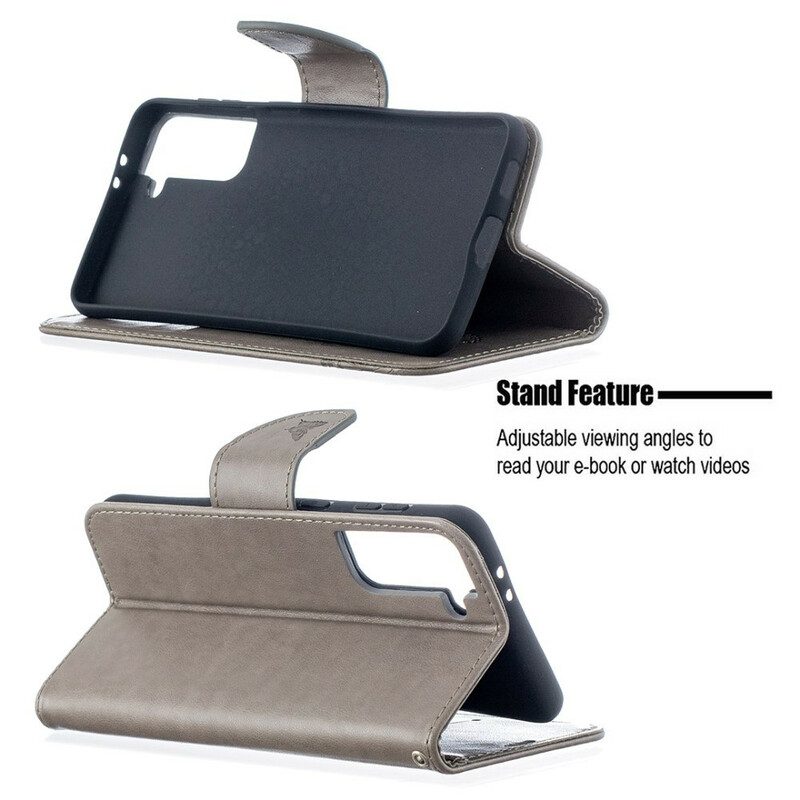 Folio-hoesje voor Samsung Galaxy S21 Plus 5G Flip Case Vlinders En Schuine Klep