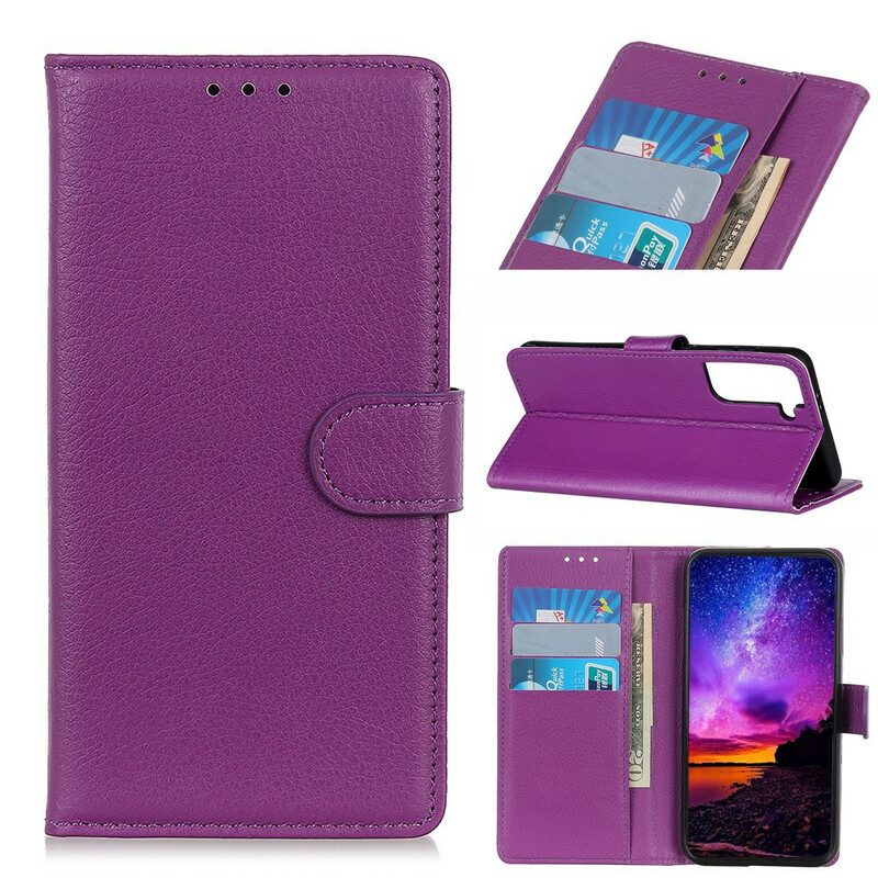 Folio-hoesje voor Samsung Galaxy S21 Plus 5G Lychee-textuur