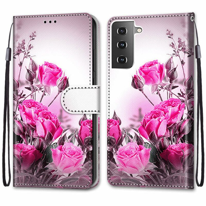 Folio-hoesje voor Samsung Galaxy S21 Plus 5G Magische Bloemen