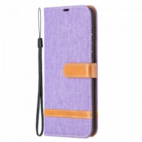 Folio-hoesje voor Samsung Galaxy S21 Plus 5G Met Ketting Band Van Stof En Leereffect