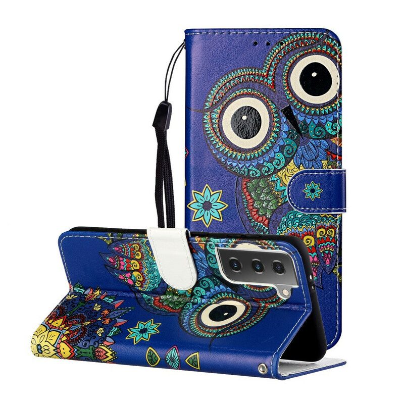 Folio-hoesje voor Samsung Galaxy S21 Plus 5G Uil In Mandala