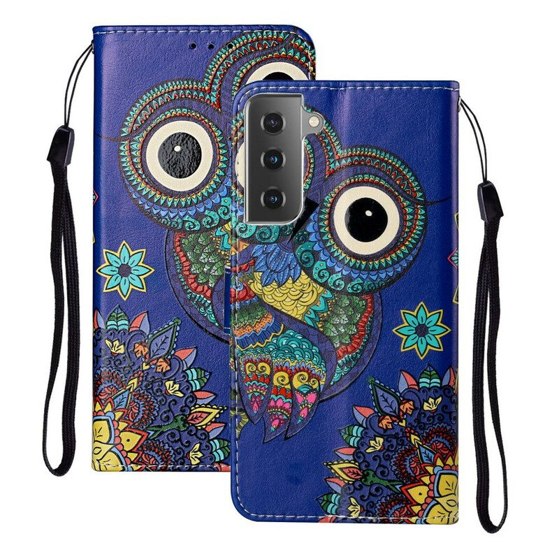 Folio-hoesje voor Samsung Galaxy S21 Plus 5G Uil In Mandala